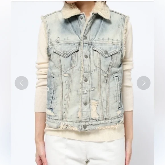 Ralph Lauren Denim & Supply Denim Sherpa Sleeveless Vest Size M - Picture 3 of 12